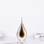 DOVDOV Blown Glass Sculpture, Collectible Stained Glass Art Statue, Unique Teardrop Ornament, Suitable for Office, Bookshelf, Dressing Table, Living Room Coffee Table, or Mantelpiece Display. - color: C