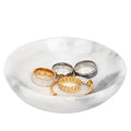 Marble Jewelry Dish - Rings Holder - color: white