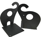 one Pair Cute Cartoon Elephant Nonskid Bookends Art Bookend Metal Bookends (Black) - color: Black