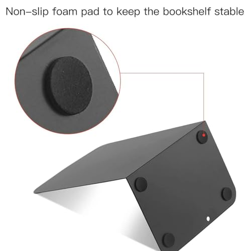 2Pcs Metal Bookends Heavy Duty Black/White Book Ends Support for Shelves Modern Minimalist Style Bookends Multi-Purpose Book Stoppers for Heavy Books School Office Library