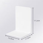 Book Ends 4pcs Book Holder L-Shaped Desk Display Simple Support Rack Magazine for Home Office(White) - color: White