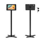 Tablet Floor Stand Compatible with 10.2" iPad 7 8 9, Rotate Lockable Metal Tablet Enclosure+Aluminum Pole+Metal Base - BSF302BT - color: Black, size: iPad 7/8/9 (10.2")