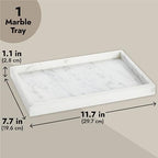 Juvale Large Marble Vanity Tray - Jewelry & Cosmetic Organizer with Drawer Organizer - Bathroom Display with Soap Tray - Home Accent Piece with Marble Decor - 11.7 x 7.7 x 1.1 in White (Pack of 2) - size: 11.7" x 7.7" x 1.1" (Pack of 2)