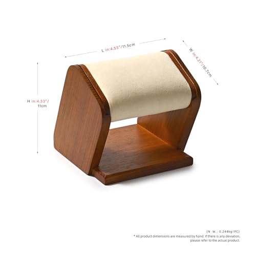 Oirlv Solid Wood Single Watch Display Stand Creamy White Watch Holder for Men and Women - color: Creamy-white