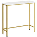 HOOBRO Narrow Console Table, 29.5" Small Entryway Table, Thin Sofa Table, Side Table, Display Table, for Hallway, Bedroom, Living Room, Foyer, White and Gold DW75XG01 - color: White + Gold