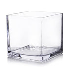Enova Floral Cube Glass Vase - 6 x 6 Inch Square Vases with Floating Candle Holders, Perfect for Wedding Centerpieces and Home Office Decor - Set of 1 - size: 6x6x6