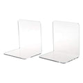 2Pcs Book Ends, Clear Acrylic Bookends, Non-Skid Bookend Supports, Book Stopper for Books/Movies/CDs/Video Games