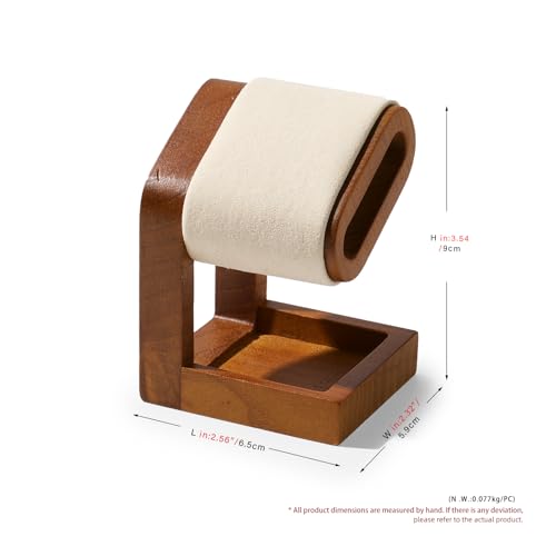 Single Watch Stand Display Solid Wood Jewelry Stand Display for Wristwatch Bracelet Bangle(Beige) - color: Beige
