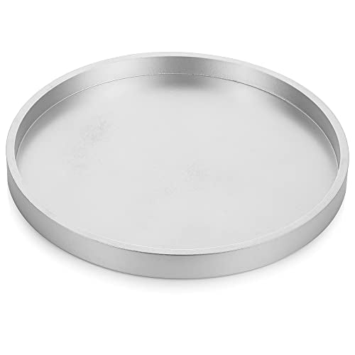 Hanobe Decorative Trays for Coffee Table: Round Sliver Tray for Home Decor - 12" Modern Circle Ottoman Trays for Living Room - Candle Holder Plate for Kitchen Entryway Table - color: Silver