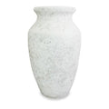 roro Handmade 7.5 Inch Rustic Farmhouse White Textured Ceramic Prunus Vase – Classic Decorative Flower Vase for Home, Office, or Shelf Centerpiece