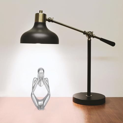 Sandstone Resin Thinker Style Abstract Sculpture Statue Collectible Figurines Home Office Bookshelf Desktop Decor (Small Silver, Focus) - color: Small Silver, size: Focus 1pc