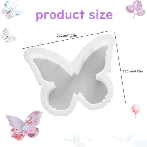 Large Butterfly Bookends Resin Mold 3D Butterfly Animal Silicone Mold Book Organize Mould Art Decor Home Ornament Epoxy Resin Casting Mold for Desktop Organizer DIY