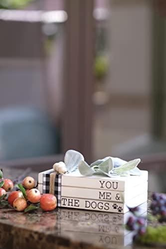 Lavender Inspired - You Me and the Dogs Dog Sign, 3 Stacked Books - color: You, Me and the Dogs