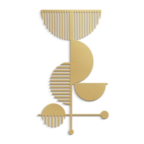 SIGNLEADER Metal Wall Decor Boho Geometric Lines Minimalist Modern Luxury Wall Sculpture Hangings 3D Statue Home Decoration for Living Room, Bedroom, Bathroom, Kitchen, Fireplace, Office - 24" Gold - color: Gry42-2405-m42, size: 24" Gold