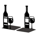 Peacoblue Metal Bookends for Shelves, Modern Decorative Heavy Duty Study Book Support Stoppers for Office, Desk, Shelf, Room 5.3"x4.3"x7.9" Cast Iron Simple Tall Bookends, 1 Pair (Wine) - style: Wine