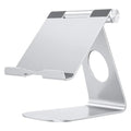 OMOTON Tablet Stand Holder Adjustable, T1 Desktop Aluminum Tablet Dock Cradle Compatible with iPad Air/Mini, iPad 10.2/9.7, iPad Pro 11/12.9/13, Samsung Tab and More Up to 13 inch, Silver - color: Silver