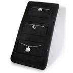 Oirlv Premium Black Microfiber Jewelry Display Tray Jewelry Display Set for Selling 3 Slots Necklace Display Stand Necklace Display Tray(TT07005) - size: 3 necklaces tray