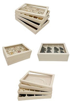 See-Through Transparent Top Lid for Beige Velvet Jewelry Organization Trays - color: Top Lid