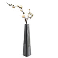 7 Inch Black Ceramic Tapered Tabletop Vase Modern Minimalist Vase for Home Office Decor