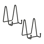 Artliving Plate Stands for Display - Iron Easel Stand Plate Holder Display Stand Picture Frame Stand for Pictures | Photo|Decorative Plate |Dish | Tabletop Art - 4.5 inch-Black(2 Pack) - size: 4.5“（2 pack）