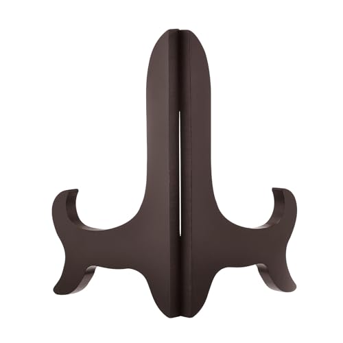 uxcell 2pcs 6" Easel Plate Holder, Wooden Folding Display Stand Brown for Decorative Picture Frame - color: Brown, size: 6"
