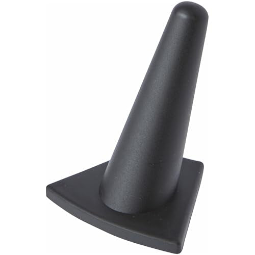Plymor Black Rubber Ring Finger Display, Single on Triangular Base, 2" W x 1.625" D x 2.125" H - color: Black