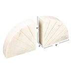 Creative Co-Op Modern Arched Semicircle Marble Bookends with Carved Detail, Set of 2, White