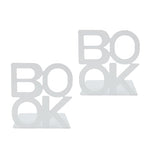 Decorative Bookends Book Ends Books DVDs CD Holder Video Game Organizer for Home Shelves Office School Study Metal Bookends Heavy Duty Non Skid Decorative (White) - size: White