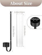 Sziqiqi Black Wall Candle Holders: Metal Candle Sconces for Taper Set of 2 Modern Wall Mounted Candlestick Holder with Hurricane Glass for Living Dining Room Bedroom Bathroom Outdoor