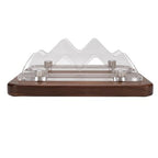 Asixxsix Mini Stand, Adjustable Slot Width 25-56mm Vertical Stand, Walnut Wood Desktop Holder with Anti Slip Silicone for