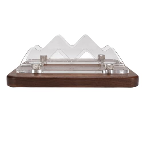 Asixxsix Mini Stand, Adjustable Slot Width 25-56mm Vertical Stand, Walnut Wood Desktop Holder with Anti Slip Silicone for