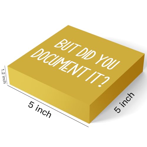 But Did You Document It Office Decor Wooden Box Sign Decorative Funny Office Wood Box Sign Home Rustic Farmhouse Square Desk Decor Sign for Shelf Office Desk Accessories 5 x 5 Inches（Yellow） - color: Yellow, size: 5 x 5 inches