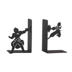 Anime Battle Scene Metal Bookends, Superhero Heroes Book Ends for Kids, MangaThemed Book Holders, Dragon Fighters Anime Heros Bookends Gift for Kids, Animation Heroes Book Stand