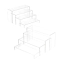 Acrylic Display Stand,8 Pcs 2 Set Display Risers, Acrylic Rectangular Display Shelf Holders for Showcase, Dessert, Perfume, Vendor Events, Cupcake Stands, Toys Display Shelves ( 8Pcs-Clear, 7”L~8”L~9”L ) - color: 8Pcs-Clear