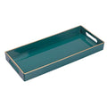 MAONAME Green Bathroom Tray, Plastic Vanity Tray, Narrow Countertop Trays with Handles, Perfume Organizer Trays for Dresser, Bathroom Accessories, 13.8" x 6" x 1.57" - color: Green