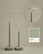 LAWA Set of 2 Vase Candle - Beautiful Handmade Pillar Unscented Soy Wax Elegant Aesthetic Housewarming Gift Home Room Shelf Decor Idea (Jade) - color: Jade