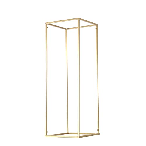 Efavormart 2 Pack 32" Matte Gold Wedding Flower Stand Metal Vase Column Stand Geometric Centerpiece Vase - color: Gold, size: 2 Pack 32''