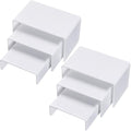 Chuangdi 2 Sets Acrylic Display Risers, Product Stand, Jewelry Display Riser Shelf Showcase Fixtures for Dessert Cupcake Candy Figure Treat Action Showcase(White,Small Set) - color: White, size: Small Set
