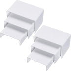 Chuangdi 2 Sets Acrylic Display Risers, Product Stand, Jewelry Display Riser Shelf Showcase Fixtures for Dessert Cupcake Candy Figure Treat Action Showcase(White,Small Set) - color: White, size: Small Set