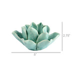HomArt 7637-14 Lotus Tea Light Holder, Teal - color: Teal