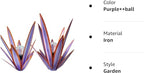 Metal Agave Plant Garden Art, 2 Pack Tequila Rustic Sculpture, Rustic Metal Agave Plants Garden Lawn Home Ornaments, for Yard Stakes, Garden Figurines, Outdoor Patio (2 PCS Purple with Light) - color: 2 Pcs Purple With Light