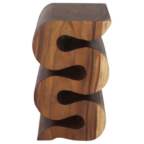 Haussmann Wood Wave BR Verve Accent Snake Table 12 x 14 x 25 in H Walnut Oil - color: Walnut, size: Large