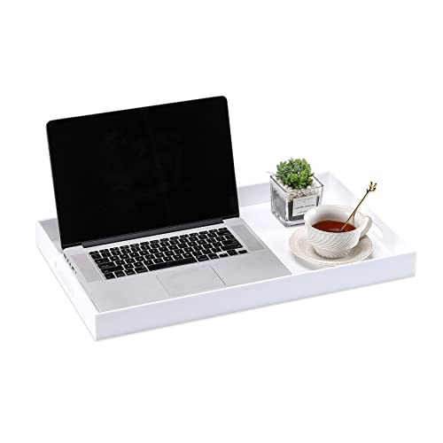 Acrylic Tray with Embedded Handle, 10x15 Inch, White - color: White, size: 15" x 10" x 2"