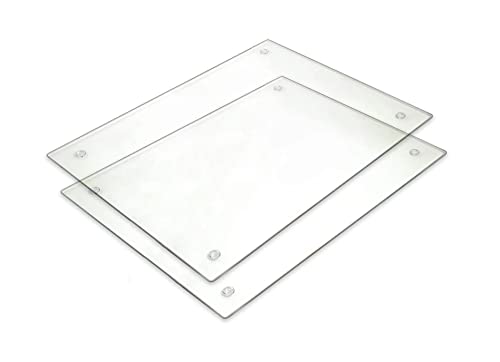 Tempered Glass Cutting Board - Long Lasting Clear Glass - Scratch Resistant, Heat Resistant, Shatter Resistant, Dishwasher Safe. (2 Large 12x16") - size: 2 Large 12"L x 16"W