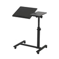 TigerDad Overbed Bedside Desk Mobile Rolling Laptop Stand Tilting Overbed Table with Wheels Height Adjustable Tray Table for Laptop Bed Sofa Side Table (Black) - color: Black