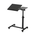 TigerDad Overbed Bedside Desk Mobile Rolling Laptop Stand Tilting Overbed Table with Wheels Height Adjustable Tray Table for Laptop Bed Sofa Side Table (Black) - color: Black