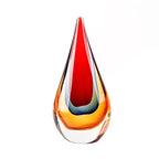 Yao Yuan Hand-Blown Glass Decor - Murano-Style Glass Statue and Figurine, Red - color: Red