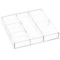 HIIMIEI Acrylic Drawer Organizer, 6 Section Clear Makeup Tray Organizer for Drawer Office Bedroom(11.8x11.8 inch) - size: 12'' x 12''