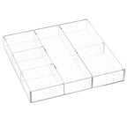 HIIMIEI Acrylic Drawer Organizer, 6 Section Clear Makeup Tray Organizer for Drawer Office Bedroom(11.8x11.8 inch) - size: 12'' x 12''