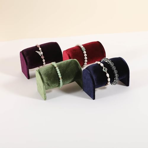 Velvet Watch Display Stand for Selling, Bracelet Storage Organizer for Boutique Store, Woman Jewelry Bangle Holder for Home Decor【Blue】 - color: Blue